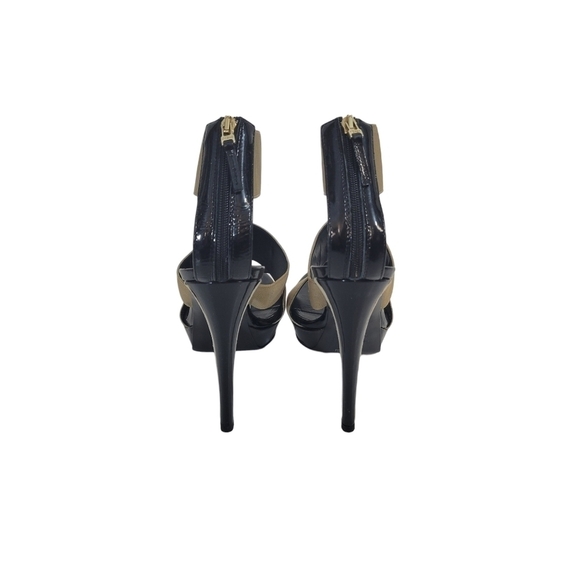 Fendi Sandolo Vernice Tan & Black Platform Stiletto Heels - Picture 6 of 13